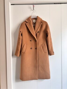 RW&CO Wool Blend Double-Breasted Camel Coat
